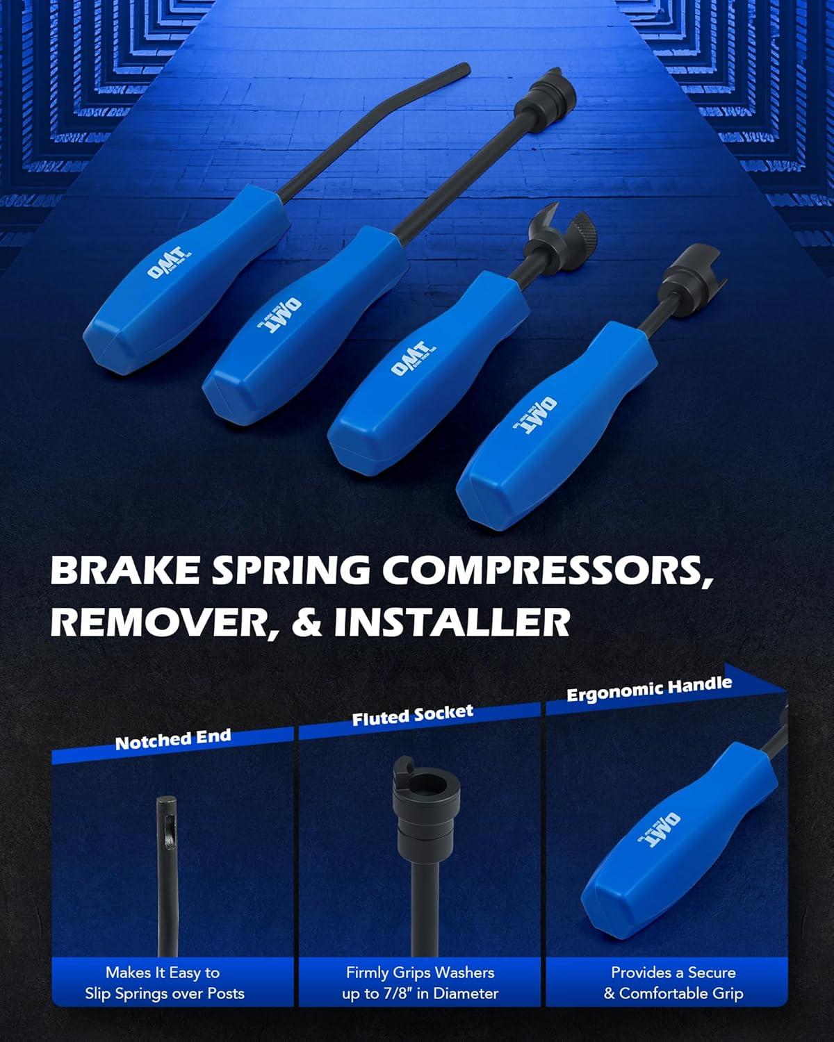 imageOrion Motor Tech 17pc Drum Brake Tool Kit Drum Brake Adjustment Tool with Brake Spring Compressors Remover Installer Pliers Adjusting Spoons ampamp Case Compatible with Chevrolet Toyota Volkswagen Mazda