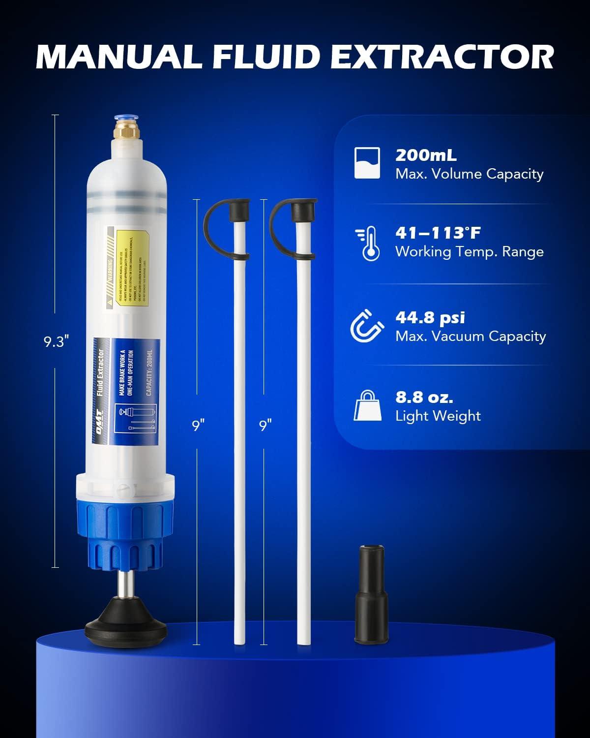 imageOrion Motor Tech 200mL Manual Fluid Extractor and Filler Syringe Style Pump for Power Steering Transmission Gear Oil ampamp Brake Fluid Changes Hand Vacuum Pump for ATV Boat Automotive Fluid Extractionblue