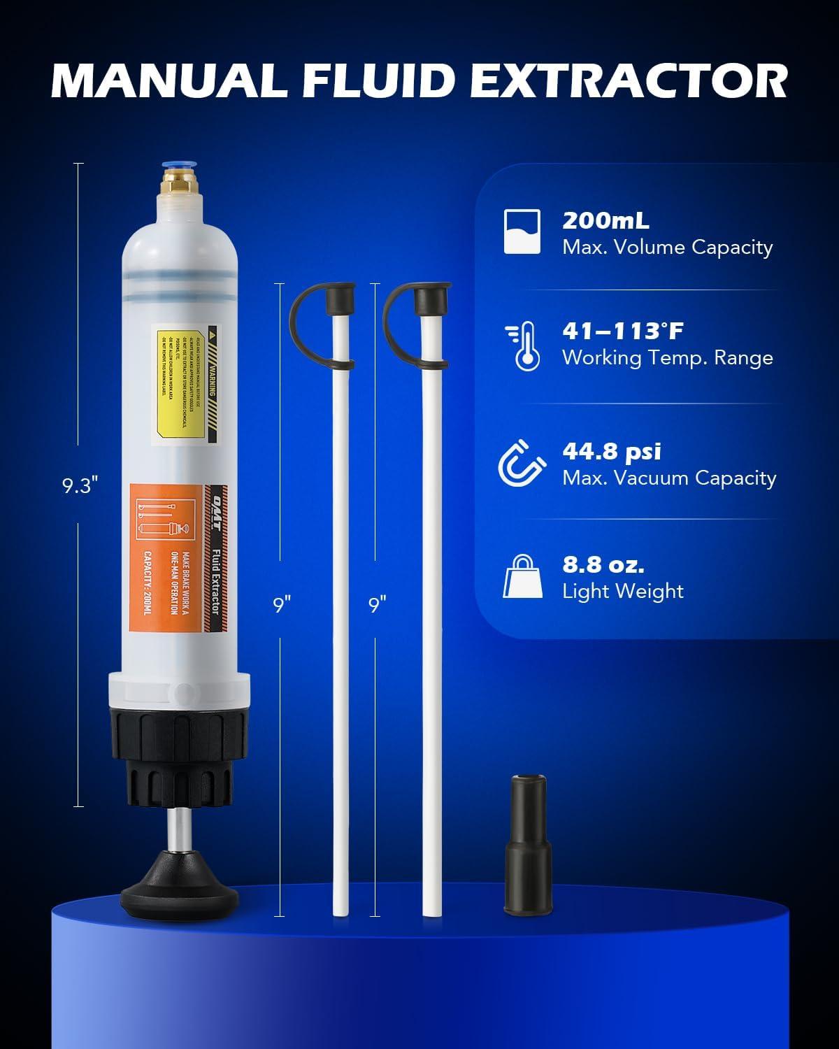 imageOrion Motor Tech 200mL Manual Fluid Extractor and Filler Syringe Style Pump for Power Steering Transmission Gear Oil ampamp Brake Fluid Changes Hand Vacuum Pump for ATV Boat Automotive Fluid Extractionorange