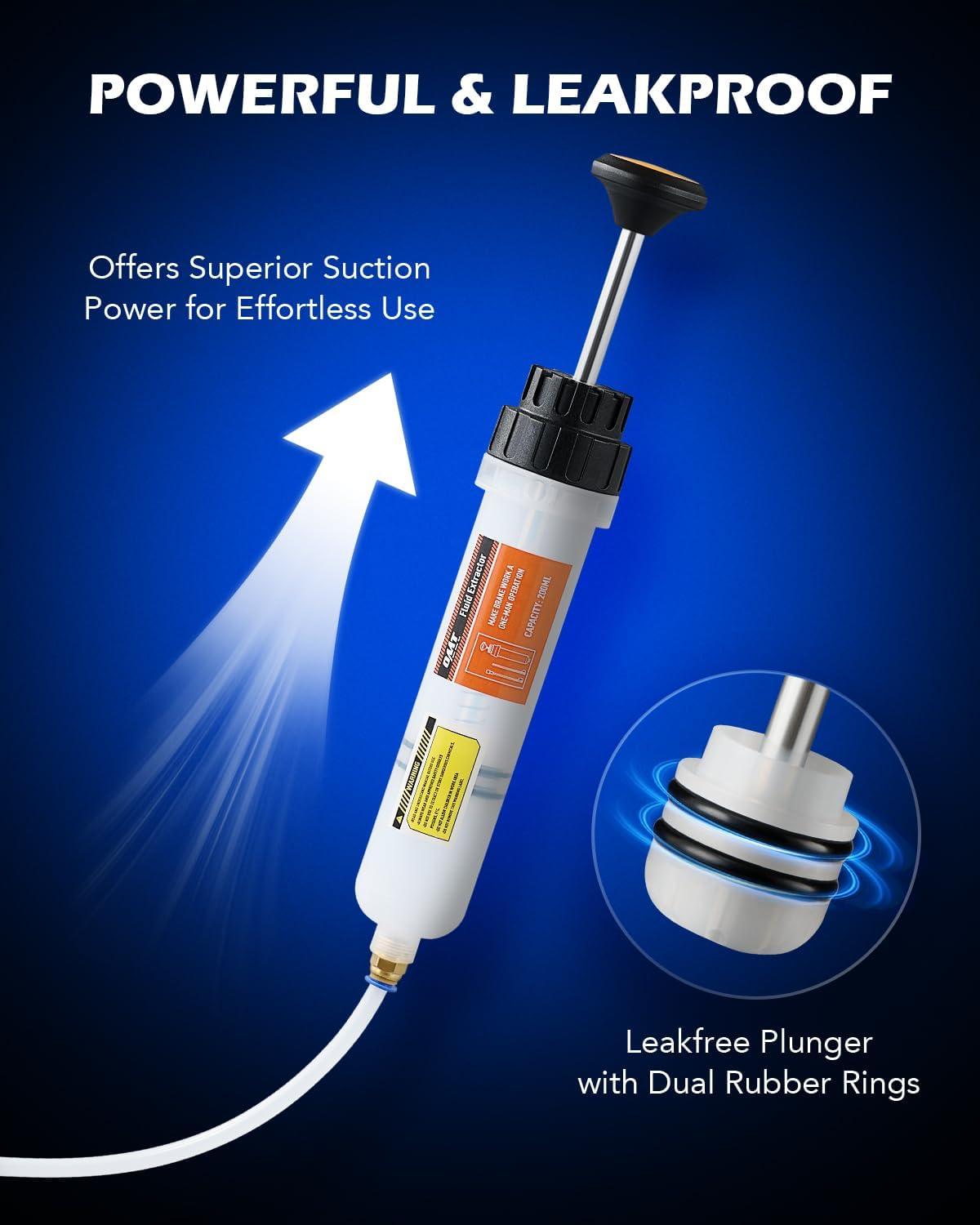imageOrion Motor Tech 200mL Manual Fluid Extractor and Filler Syringe Style Pump for Power Steering Transmission Gear Oil ampamp Brake Fluid Changes Hand Vacuum Pump for ATV Boat Automotive Fluid Extractionorange