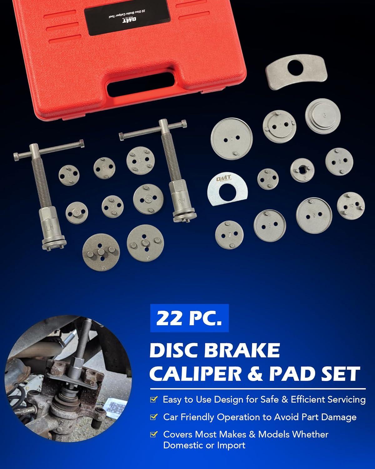 imageOrion Motor Tech 32pc Dual Brake Tools 2 in 1 Disc Brake Caliper Tool Set and Drum Brake Tool Kit Brake Caliper Tool and Brake Drum Tool with Brake Spring Tool Pliers Installer Remover AdjusterRed