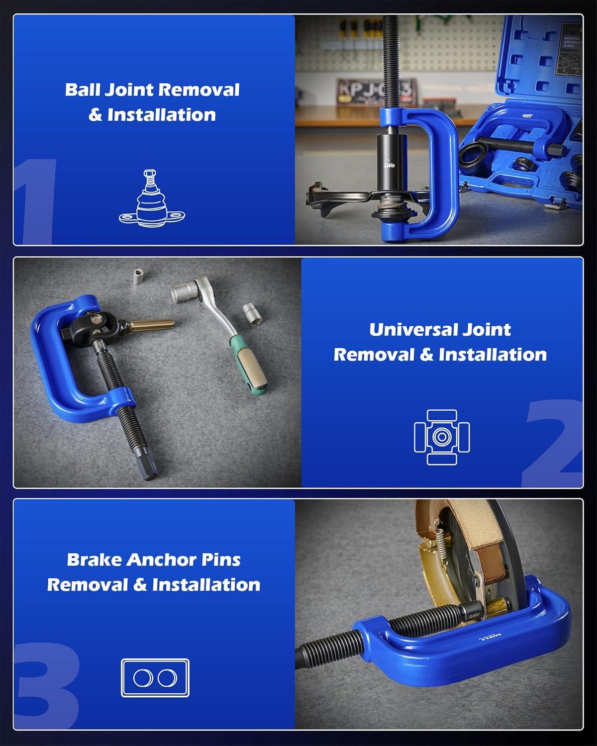 imageOrion Motor Tech 34pc Ball Joint ampamp Wheel Bearing Press Kit Front Wheel Drive Bearing Puller Tool Set with Sliding Screws Sleeves 4in1 Ball Joint Press ampamp U Joint Removal Tool Set for 2WD 4WD Car
