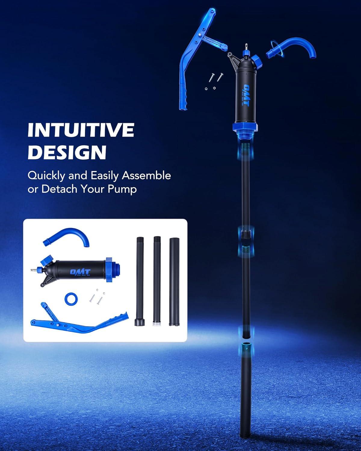 imageOrion Motor Tech 55 Gallon Drum Pump Fits 5 to 55 Gallon Drums ampamp Barrels Lever Action Barrel Pump with 3 Section Suction Tube for Transfer of Chemicals Acidic Solutions Fuels Water Based Fluids