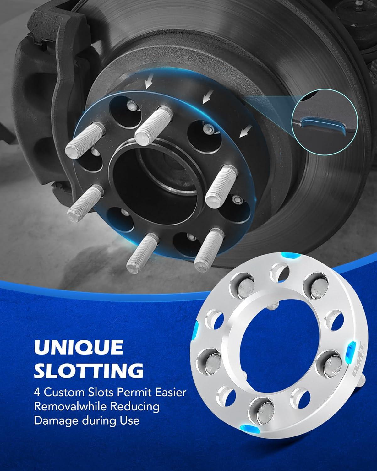 imageOrion Motor Tech 5x45 Wheel Spacers 1 Inch Spacers with 1220 Studs Compatible with Jeep Wrangler TJ YJ Grand Cherokee Ford Explorer Mustang Ranger 825mm Center Bore Wheel Spacer Kit Set of 2