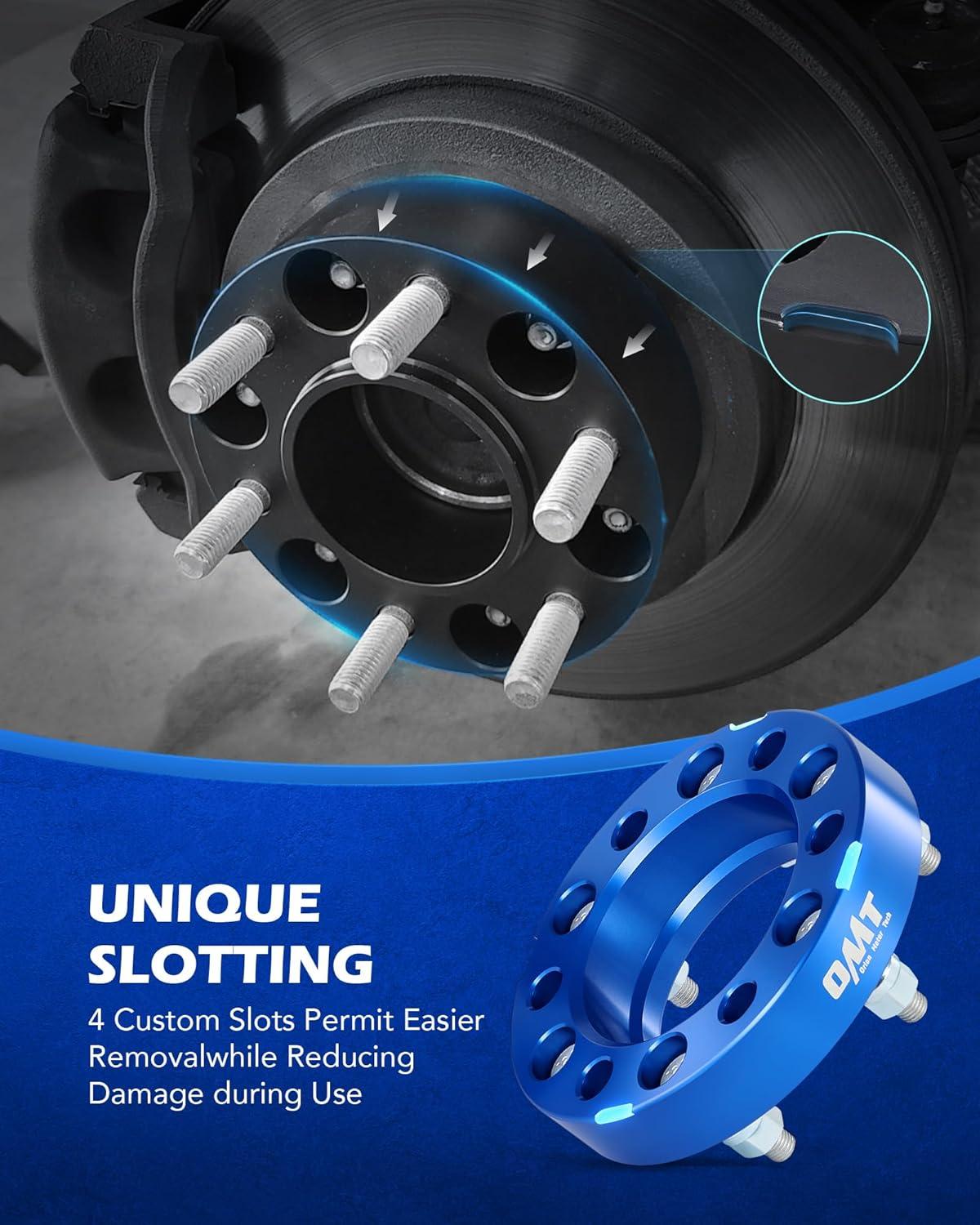 imageOrion Motor Tech 6x55 Wheel Spacers 125in Blue Wheel Spacer Kit Compatible with FJ Cruiser Tacoma 4Runner Tundra 6x1397mm Hub Centric Wheel Spacers 106mm Bore with 12x15 Studs Set of 4