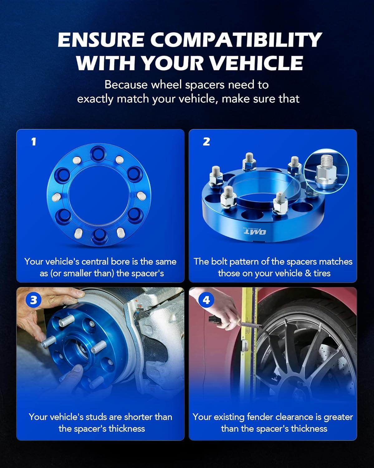 imageOrion Motor Tech 6x55 Wheel Spacers 125in Blue Wheel Spacer Kit Compatible with FJ Cruiser Tacoma 4Runner Tundra 6x1397mm Hub Centric Wheel Spacers 106mm Bore with 12x15 Studs Set of 4
