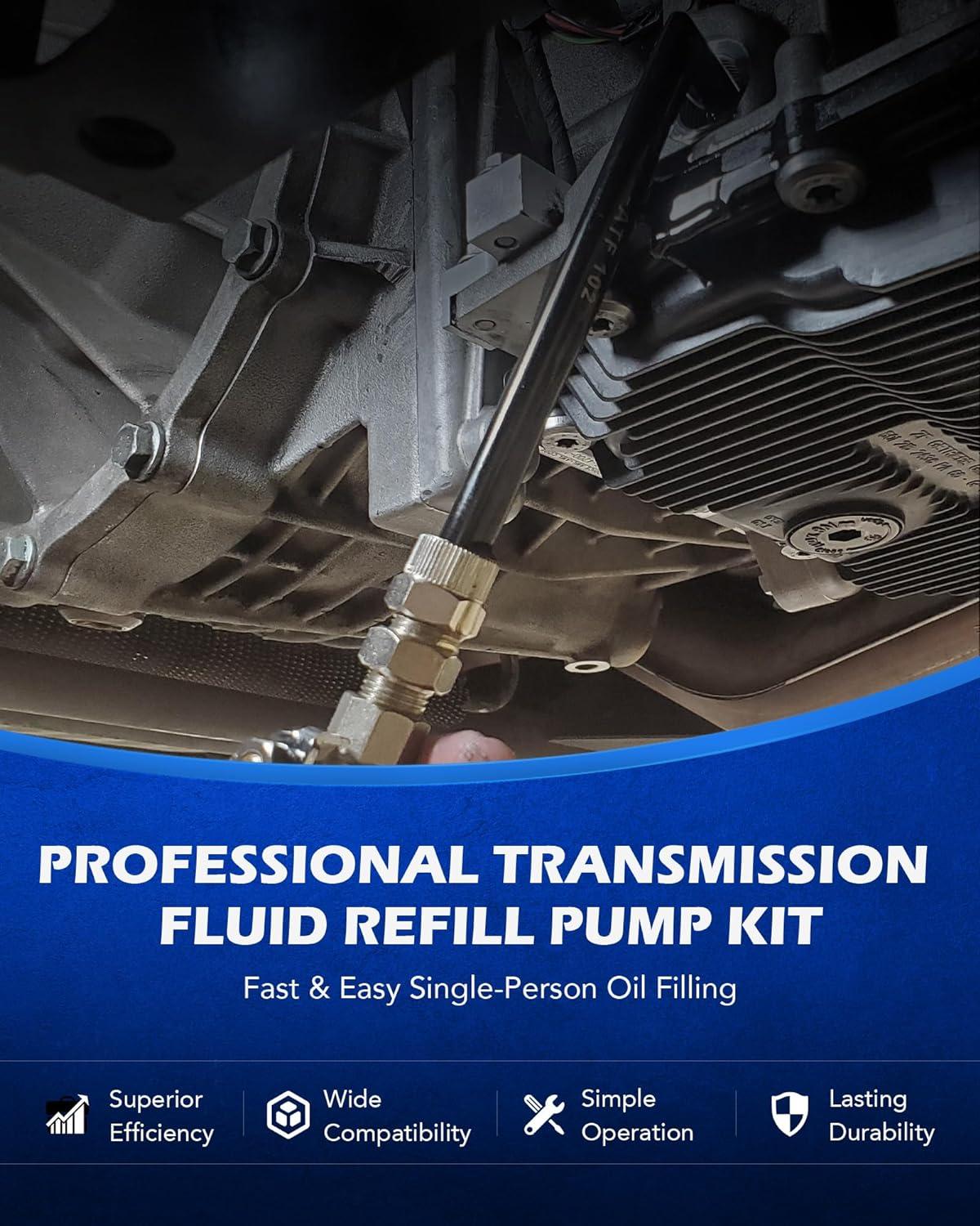 imageOrion Motor Tech 75L Transmission Fluid Pump 2 Gallon Manual ATF Refill Kit Transmission Fluid Hand Pump Automotive Transmission Fluid Transfer Pump Transmission Fill Pump with 15 ATF Adapters