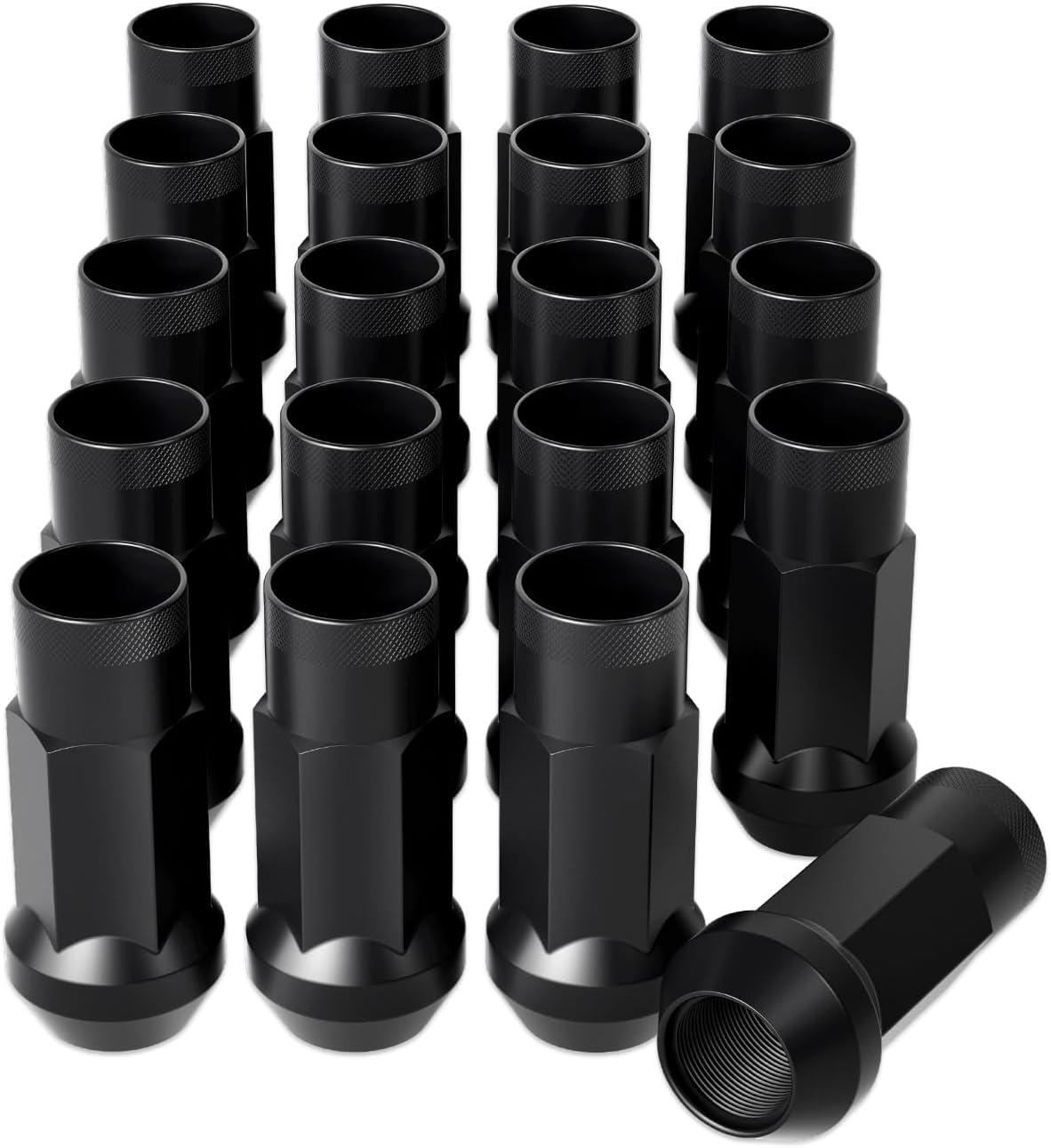 imageOrion Motor Tech 91618 Wheel Lug Nuts 32 Pack Black 916 x 18 Trim Lug Nuts 2 inches Tall Spline Drive Cone Seat Compatible with Dodge 19942011 Ram 2500 3500 Aftermarket Wheel 8x65 5x55Black