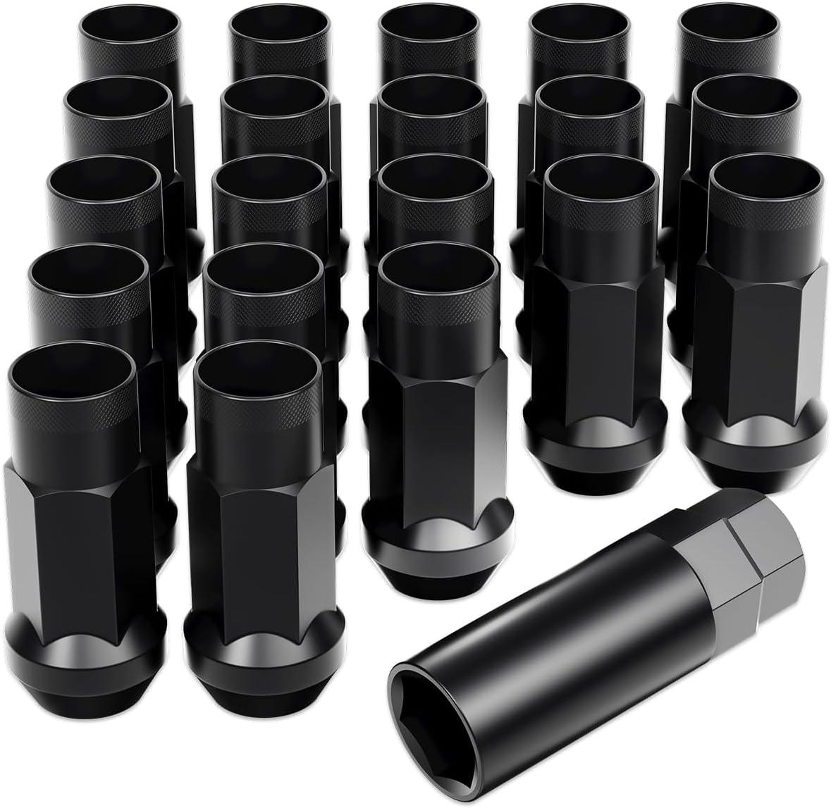 imageOrion Motor Tech 91618 Wheel Lug Nuts 32 Pack Black 916 x 18 Trim Lug Nuts 2 inches Tall Spline Drive Cone Seat Compatible with Dodge 19942011 Ram 2500 3500 Aftermarket Wheel 8x65 5x55Black
