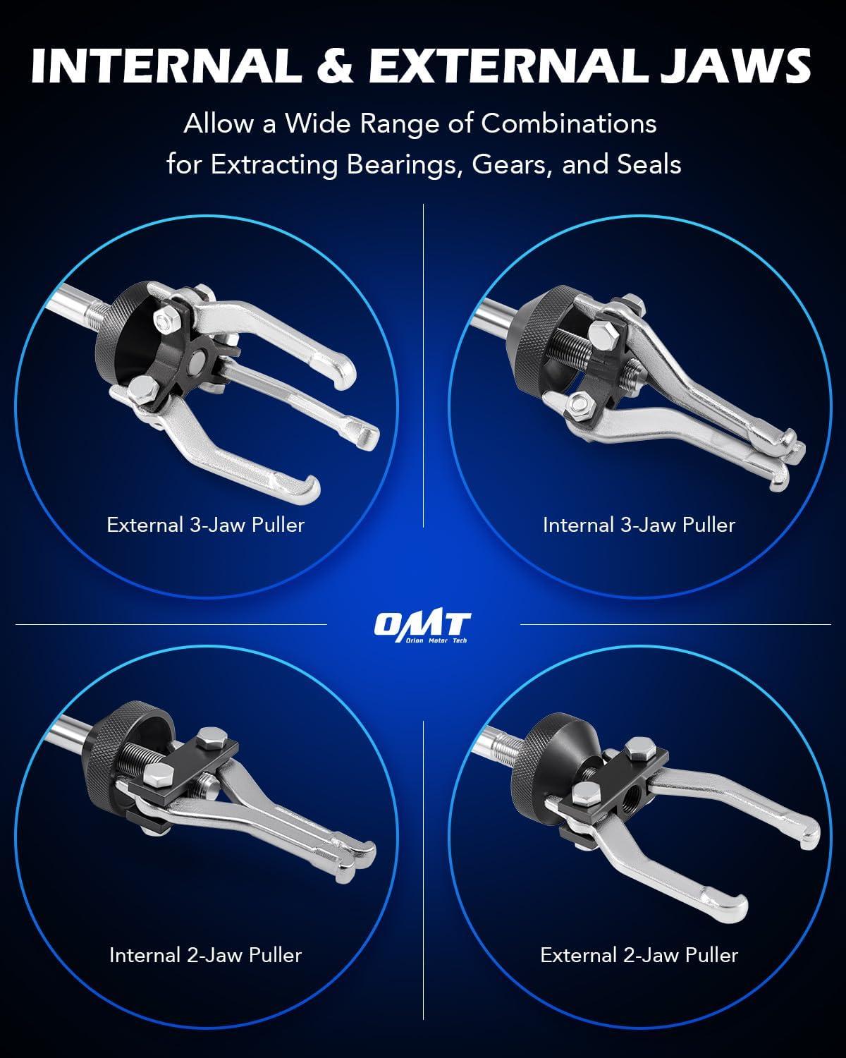 imageOrion Motor Tech 9Way Slide Hammer Puller Set Front Wheel Hub Bearing Remover ampamp Rear Wheel Axle Hub Dent Shaft Puller Tool Kitblack case