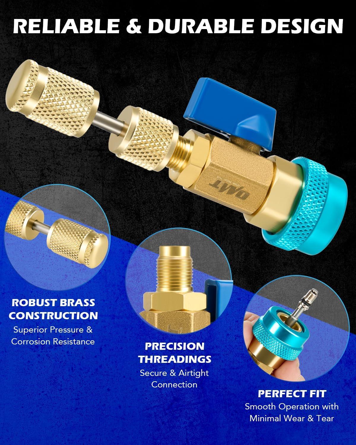 imageOrion Motor Tech AC Valve Core Removal Tool R134a R1234yf R22 Valve Core Remover Installer Tool Kit for Automotive Air Conditioning Systems AC Valve Core Tool for Standard JRA and Schrader Valve