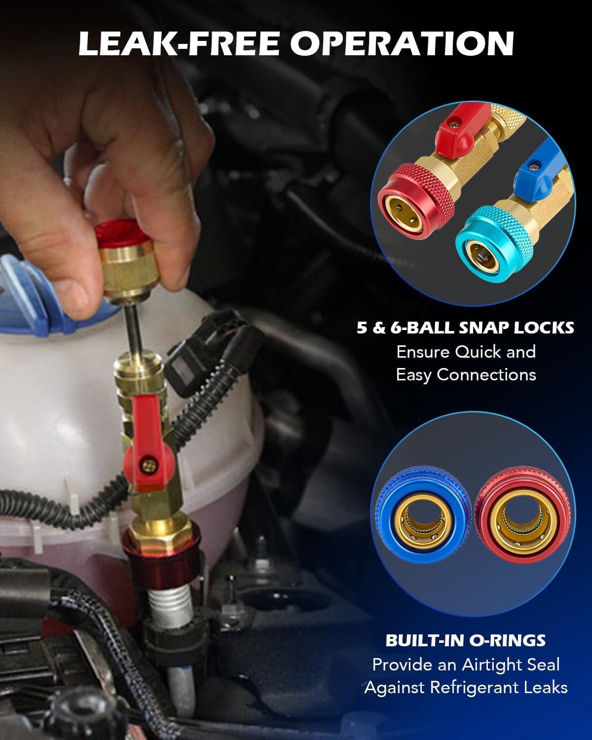 imageOrion Motor Tech AC Valve Core Removal Tool R134a R1234yf R22 Valve Core Remover Installer Tool Kit for Automotive Air Conditioning Systems AC Valve Core Tool for Standard JRA and Schrader Valve