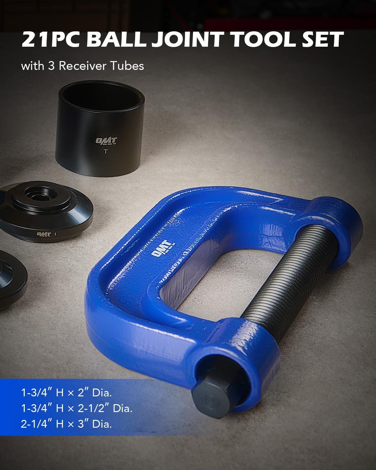 imageOrion Motor Tech Ball Joint Press Kit 21Piece Master Ball Joint Removal Tool with CFrame HeavyDuty Brake Anchor Pin U Joint Ball Joint Press Tool for 2WD and 4WD Carsblue Cframe