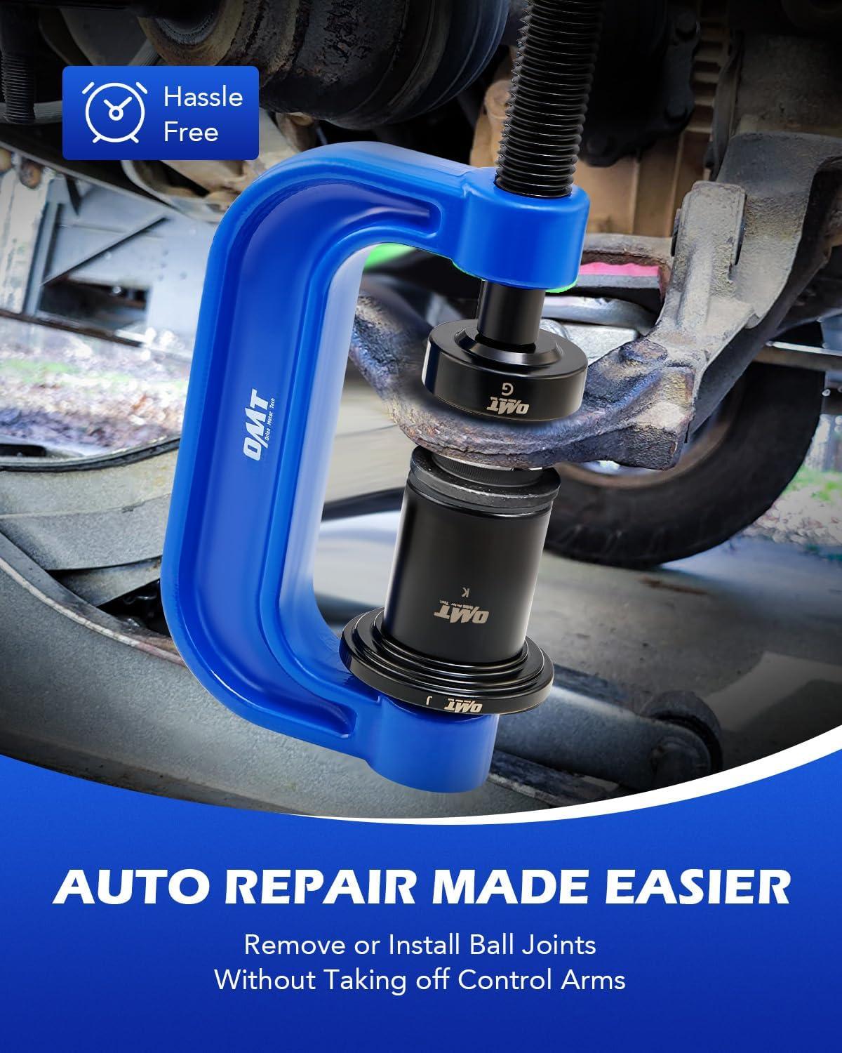 imageOrion Motor Tech Ball Joint Press Kit 21pc Master Ball Joint Removal Tool Upper and Lower Ball Joint Remover with C Frame Heavy Duty Brake Anchor Pin U Joint Ball Joint Press Tool for 2WD 4WD Cars