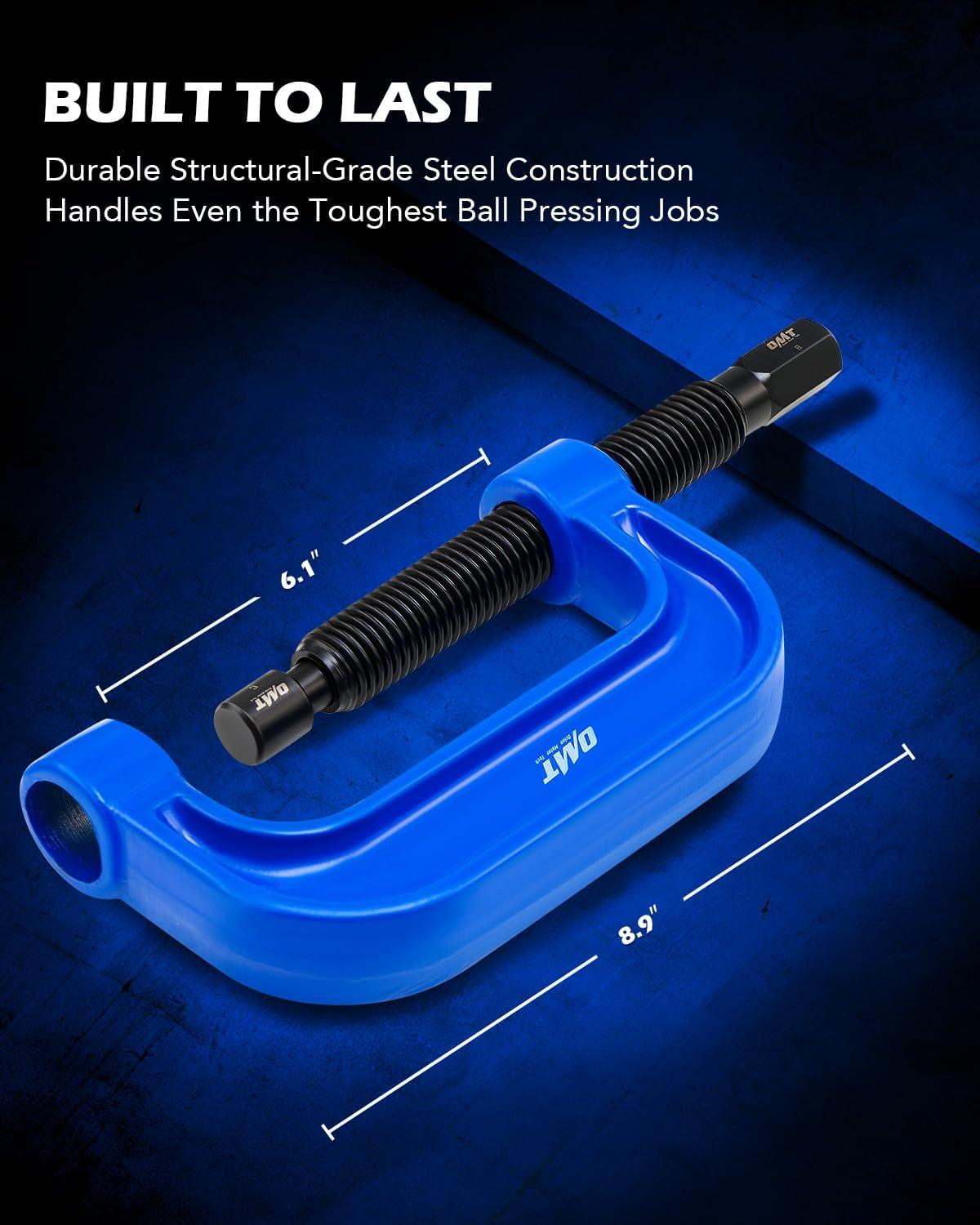 imageOrion Motor Tech Ball Joint Press Kit 21pc Master Ball Joint Removal Tool Upper and Lower Ball Joint Remover with C Frame Heavy Duty Brake Anchor Pin U Joint Ball Joint Press Tool for 2WD 4WD Cars