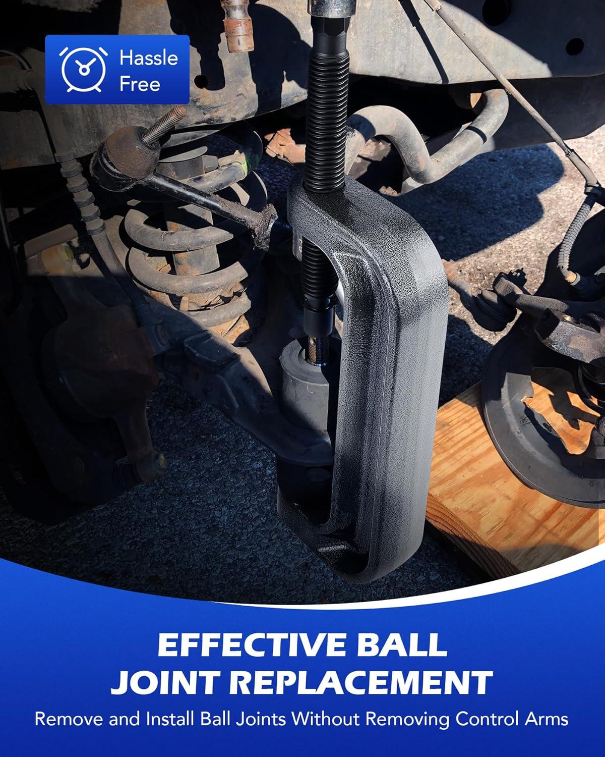 imageOrion Motor Tech Ball Joint Press Kit C Frame Press for Ball Joints U Joints Brake Anchor Pins and Wheel Studs U Joint Removal Tool Set with C Frame Press and 2 Screws for Joint Replacement