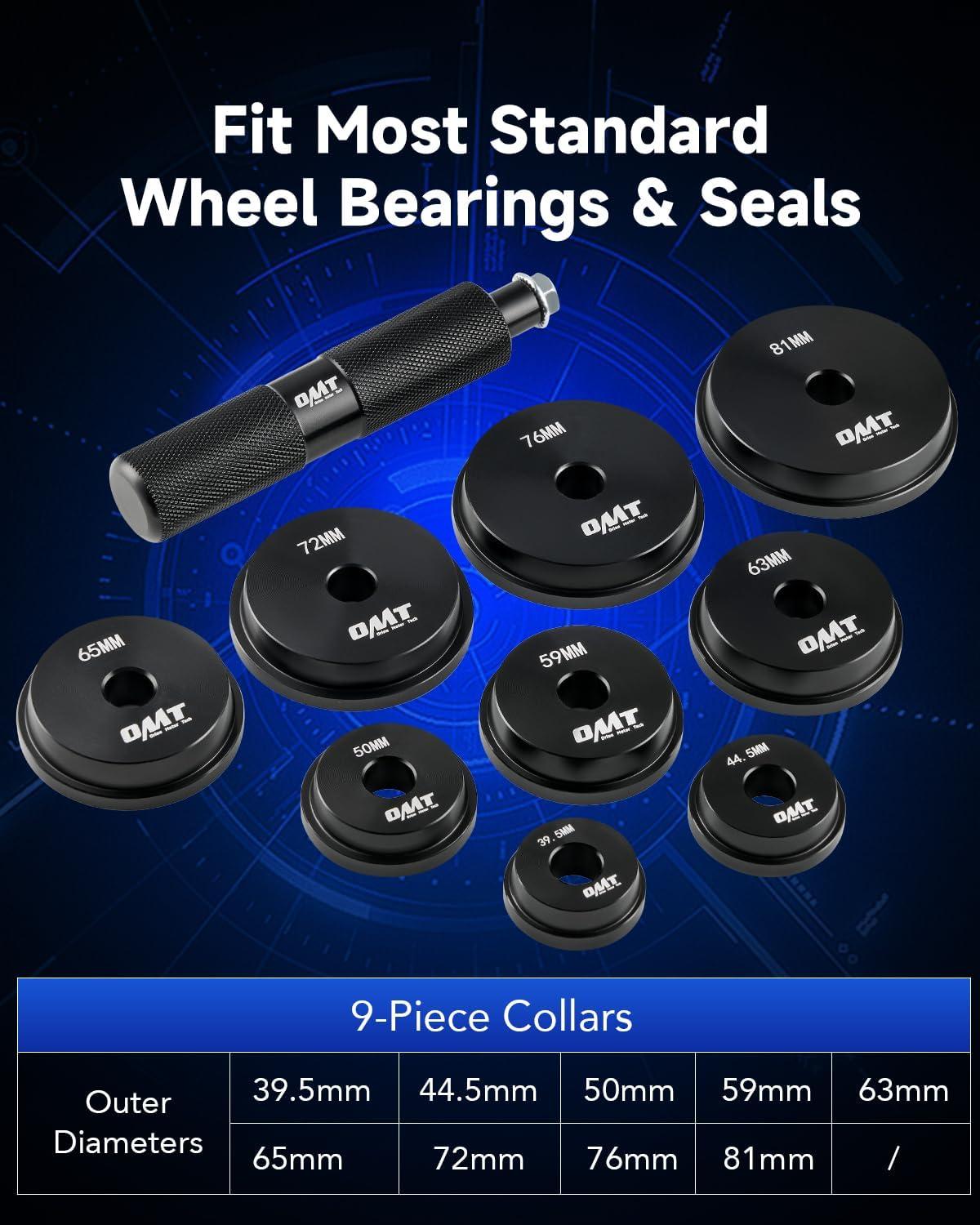 imageOrion Motor Tech Bearing Press Kit 10pc Bearing Race and Seal Driver Set with Seal Driver and 9 Bearing Adapters Seal Installer Bearing Driver Kit for Bearing Installation with Blue Case