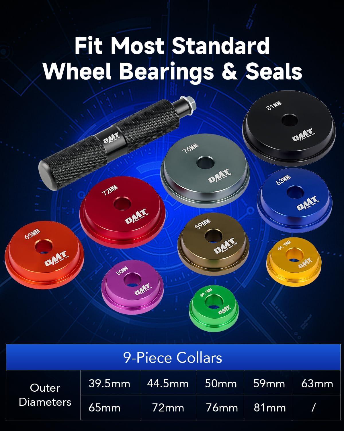 imageOrion Motor Tech Bearing Press Kit 10pc Bearing Race and Seal Driver Set with Seal Driver and 9 Bearing Adapters Seal Installer Bearing Driver Kit for Bearing Installation