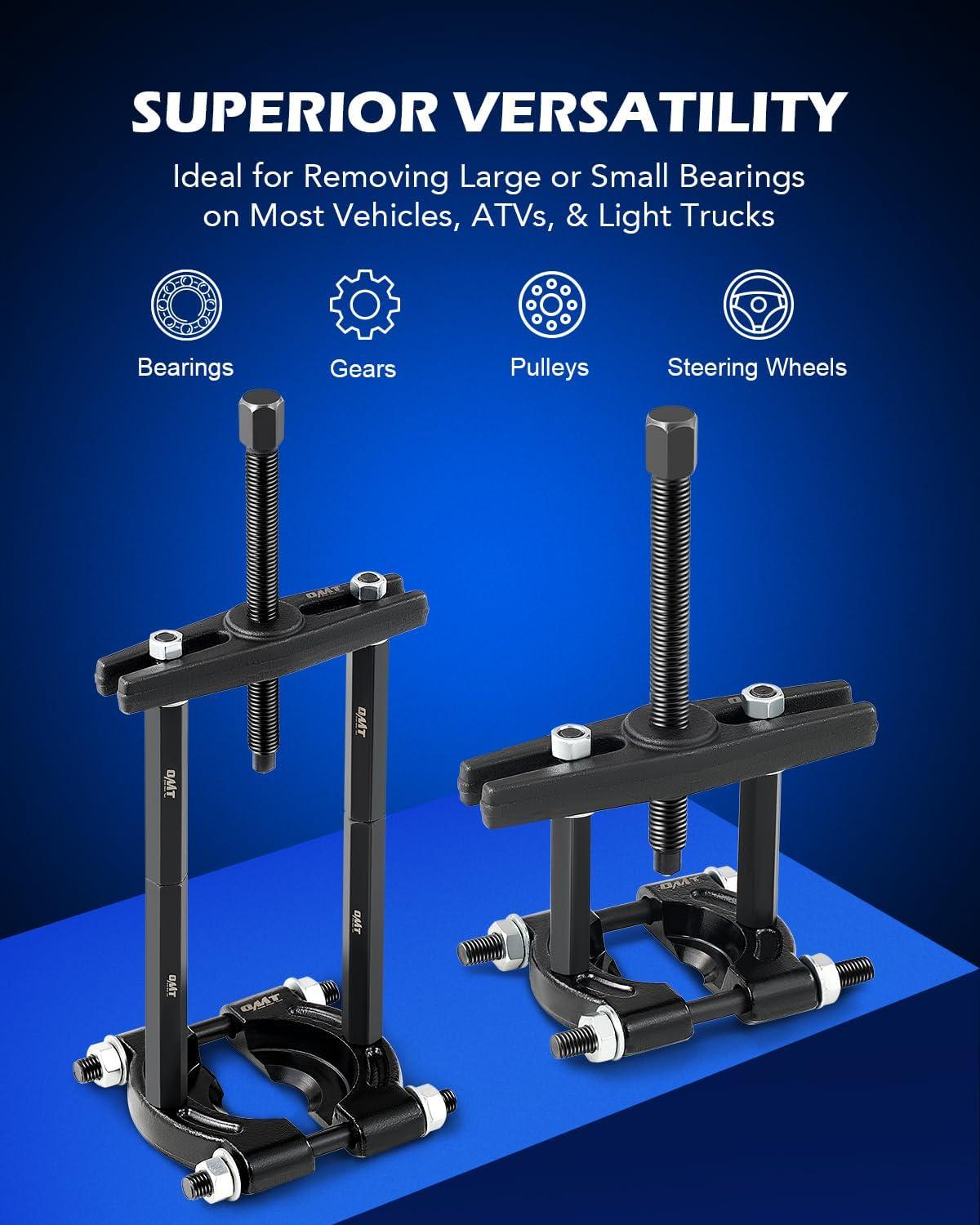 imageOrion Motor Tech Bearing Puller Set 5 Ton Capacity Bearing Separator Pinion Wheel Bearing Removal Kit with 2quot and 3quot Jaws Wheel Hub Axle Puller Set Heavy Duty Bearing Splitter Tool Kitblack bearing separator