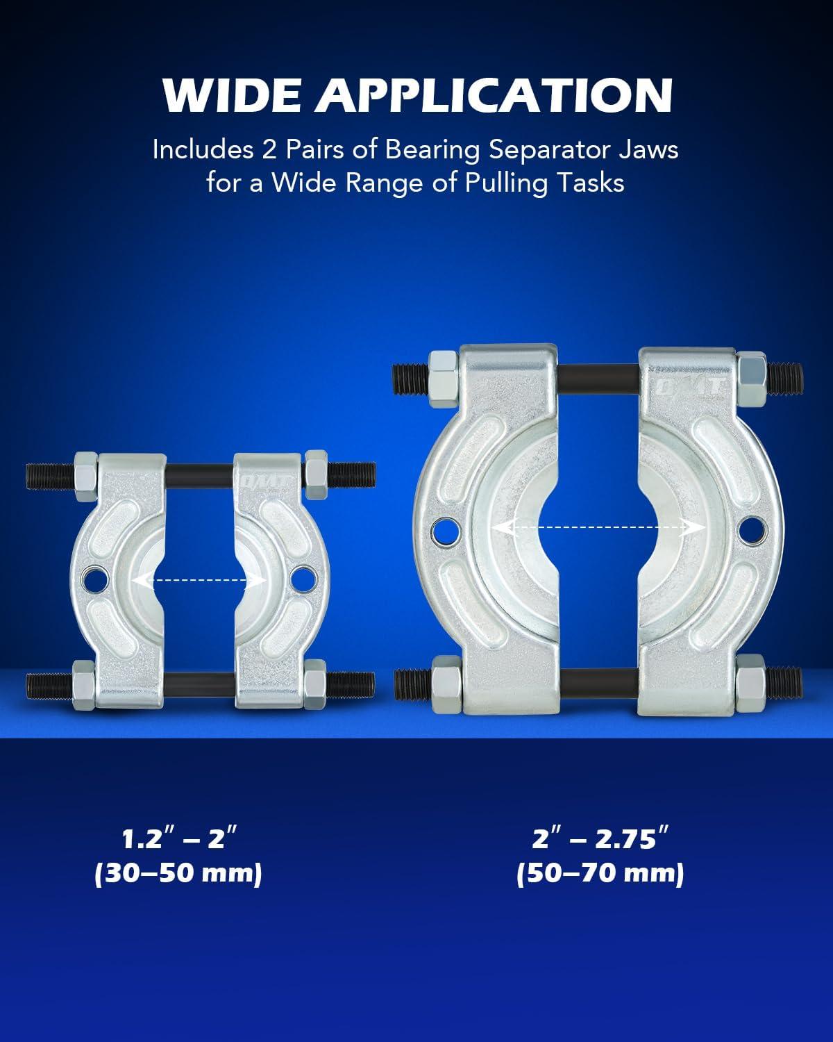 imageOrion Motor Tech Bearing Puller Set 5 Ton Capacity Bearing Separator Pinion Wheel Bearing Removal Kit with 2quot and 3quot Jaws Wheel Hub Axle Puller Set Heavy Duty Bearing Splitter Tool Kitsilver bearing separator