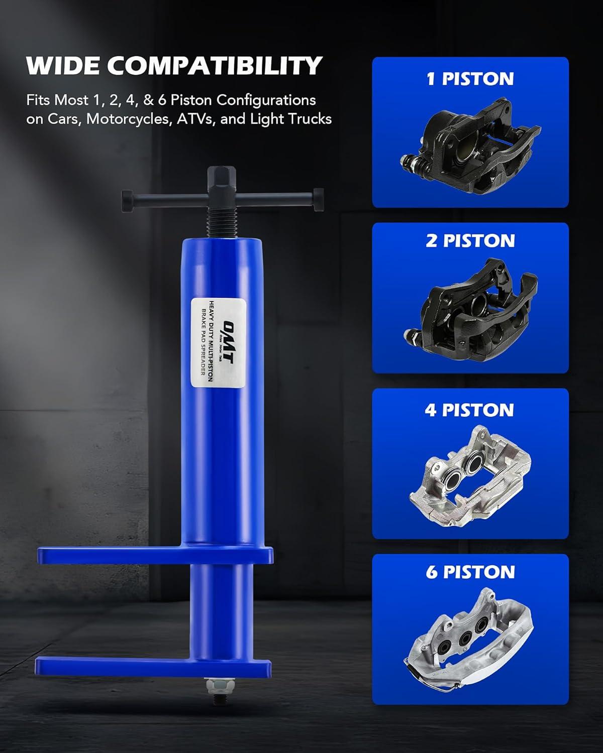 imageOrion Motor Tech Brake Pad Spreader Universal Caliper Piston Compressor Tool with 2 Hanger Hooks for MultiPiston Brake Caliper Compressor Heavy Duty Disc Brake Caliper Tool Set