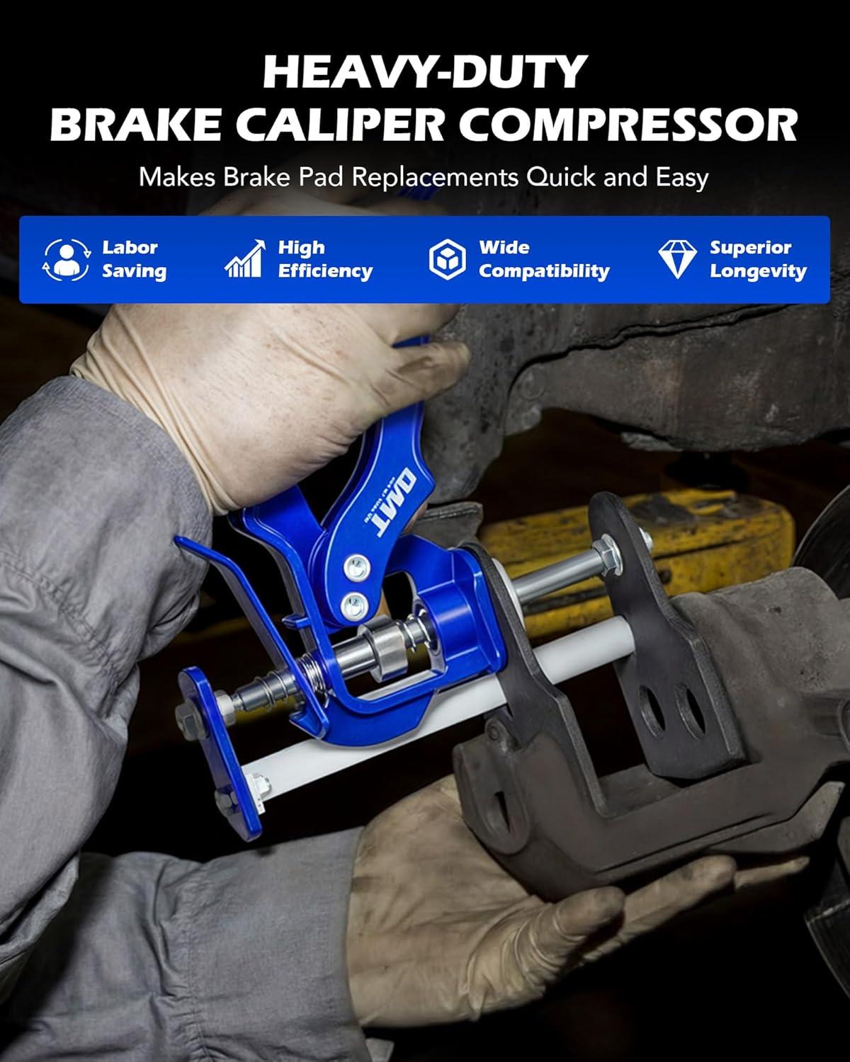 imageOrion Motor Tech Caliper Piston Compressor Tool Heavy Duty Brake Caliper Compression Tool for Single Dual Quad Piston Brake Pad Replacement Disc Brake Piston Compressor Tool for Most Cars ampamp Trucks