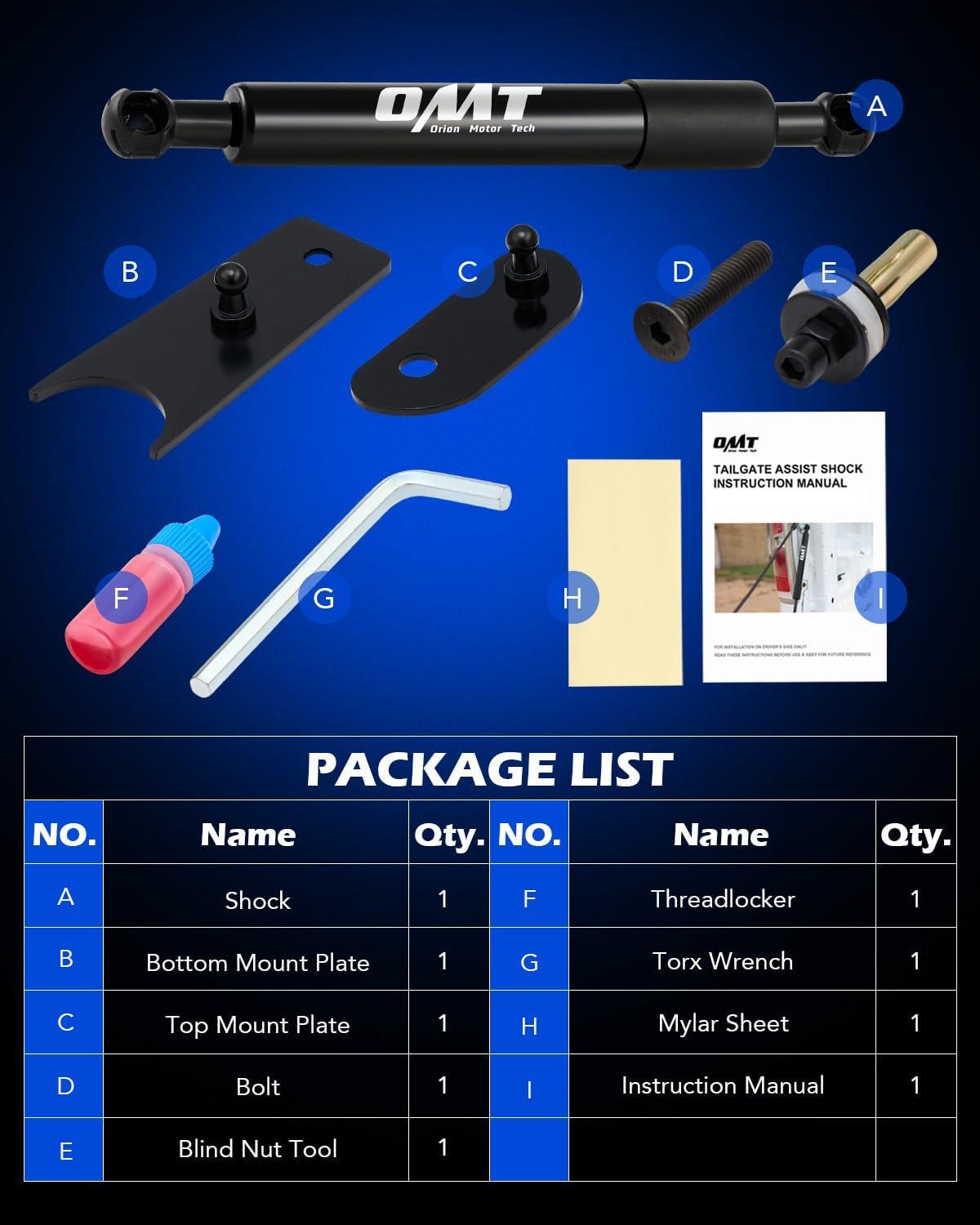 imageOrion Motor Tech Compatible with 0719 Silverado Sierra Pickup Tailgate Assist Truck Tail Gate Lift Assist Tailgate Shock Compatible with 20072019 Chevy Silverado GMC Sierra 1500 2500 3500 HDBlack