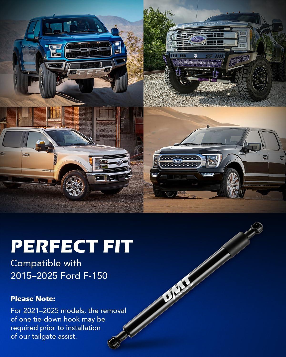 imageOrion Motor Tech Compatible with 1525 F150 Tailgate Assist Truck Tailgate Shock Compatible with 2015 2016 2017 2018 2019 2020 2021 2022 2023 2024 2025 Ford F150 XL XLT Platinum Raptor King RanchBlack