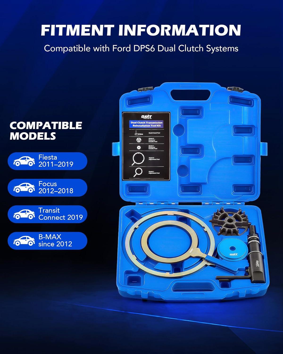 imageOrion Motor Tech Dual Clutch Transmission Remover Installer Tool Kit Compatible with Ford DPS6 DCT 30pc Heavy Dual Clutch Transmission Reinstall Reset Tool All in One Clutch Tool KitRemover