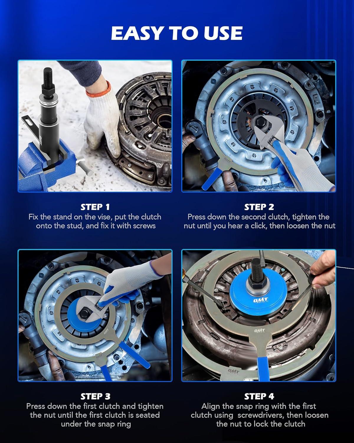 imageOrion Motor Tech Dual Clutch Transmission Remover Installer Tool Kit Compatible with Ford DPS6 DCT 30pc Heavy Dual Clutch Transmission Reinstall Reset Tool All in One Clutch Tool KitRemover