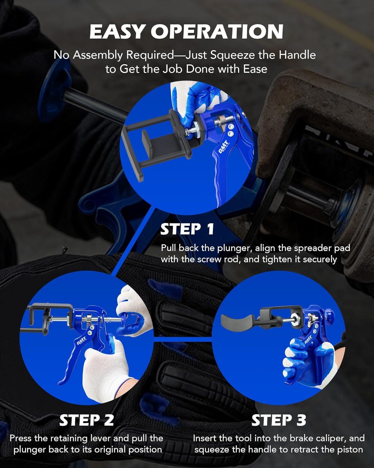 imageOrion Motor Tech Dual Piston Brake Caliper Compressor Heavy Duty Brake Caliper Compression Tool for Brake Pad Replacement Disc Brake Caliper Piston Compressor Tool for Most Cars ampamp Trucks