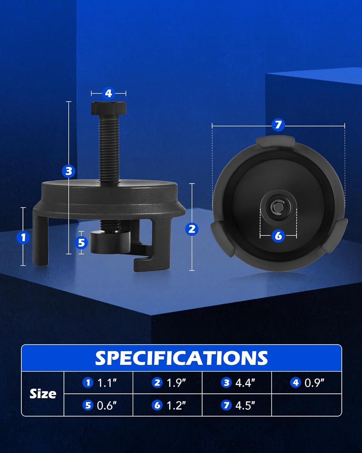 imageOrion Motor Tech Harmonic Balancer Puller for Engine Balancer Removal Replacement LS Crank Pulley Puller Compatible with GM Chrysler Jeep Dodge Harmonic Damper Puller with 24MM Socket
