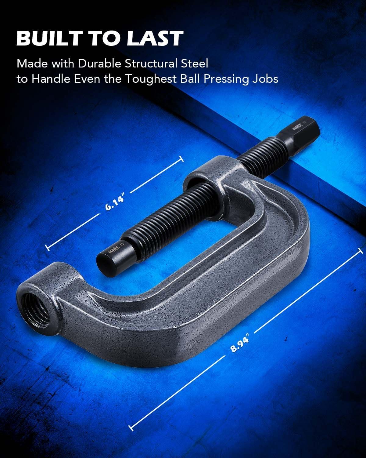 imageOrion Motor Tech Heavy Duty Ball Joint Press ampamp U Joint Removal Tool Kit with 4wd Adapters for Most 2WD and 4WD Cars and Light Trucks BKdark gray Cframe