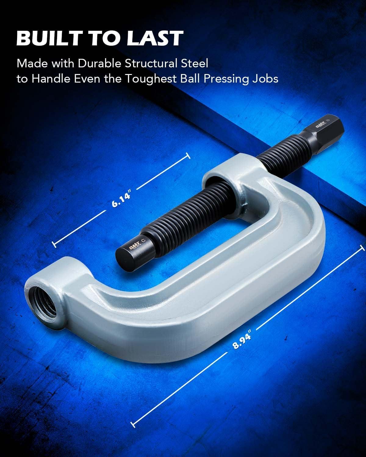 imageOrion Motor Tech Heavy Duty Ball Joint Press ampamp U Joint Removal Tool Kit with 4wd Adapters for Most 2WD and 4WD Cars and Light Trucks BKgray Cframe