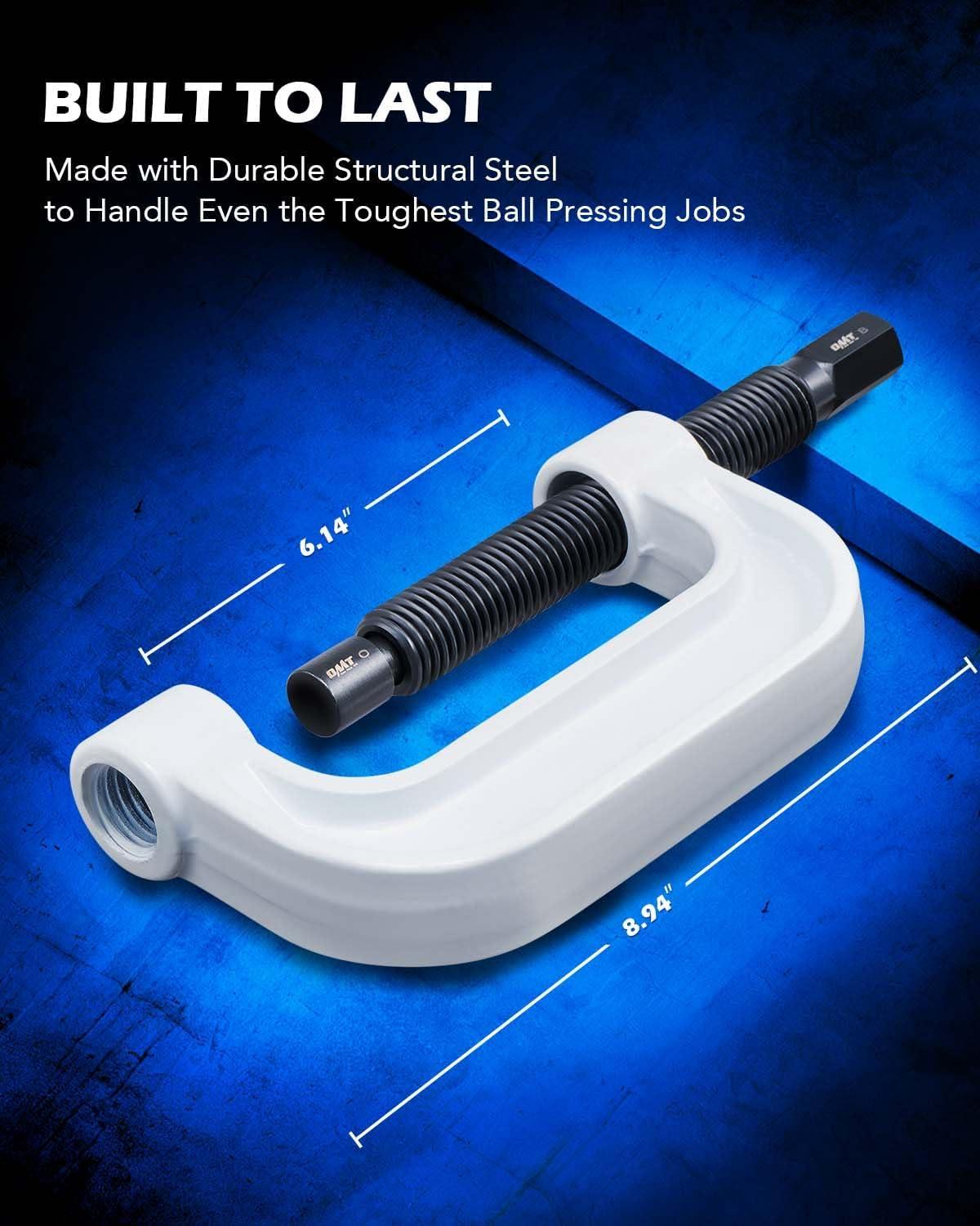imageOrion Motor Tech Heavy Duty Ball Joint Press ampamp U Joint Removal Tool Kit with 4wd Adapters for Most 2WD and 4WD Cars and Light Trucks BKwhite Cframe