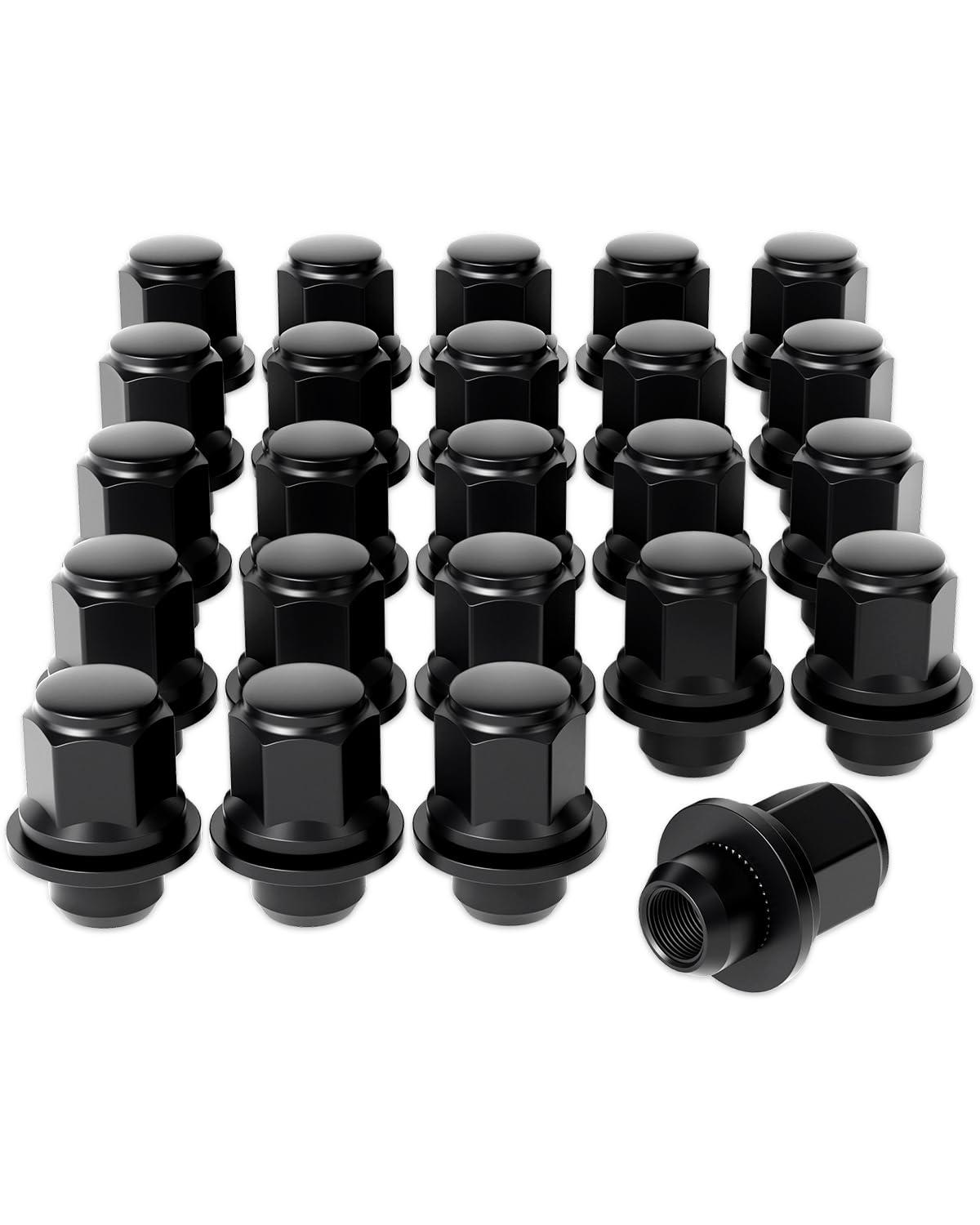 imageOrion Motor Tech M12x15 Lug Nuts Cone Seat Lug Nut Set with 34 Inch Hex 12x15mm Wheel Lug Nuts Compatible with Ford Focus Fusion Escape and More 611303 CV6Z1012C OEM Style Chrome Set of 20Black