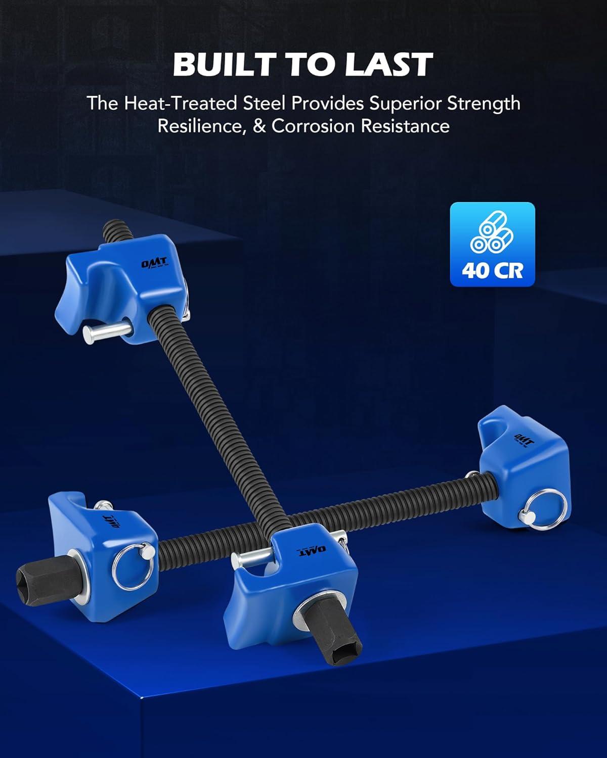 imageOrion Motor Tech Macpherson Strut Spring Compressor Tool Set with 105quot Range Dual HeavyDuty Coil Spring Compressor Tools with 12quot Square Drive 1316quot Hex Auto Tool Set for Suspension Work BlueBlue