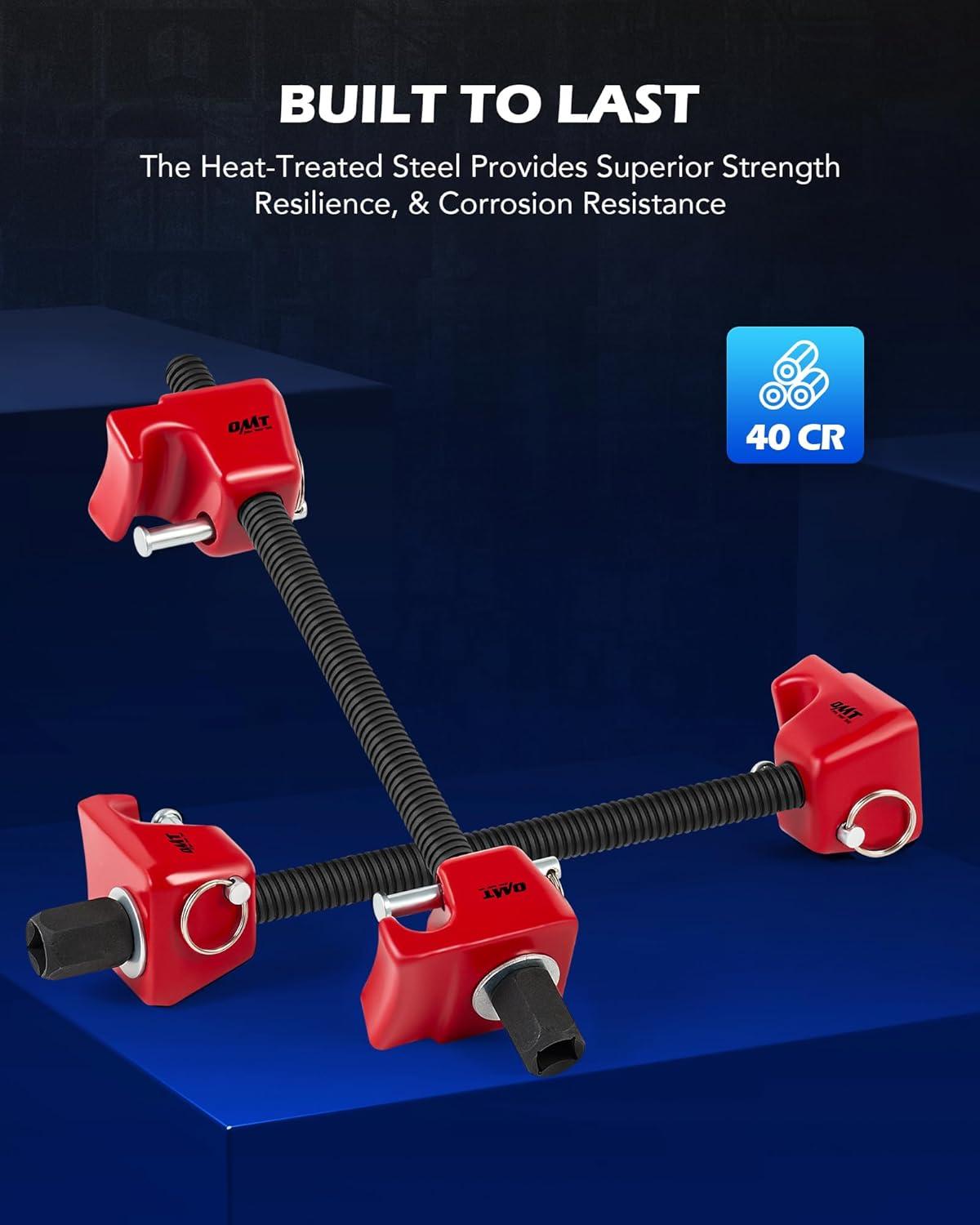 imageOrion Motor Tech Macpherson Strut Spring Compressor Tool Set with 105quot Range Dual HeavyDuty Coil Spring Compressor Tools with 12quot Square Drive 1316quot Hex Auto Tool Set for Suspension Work BlueRed