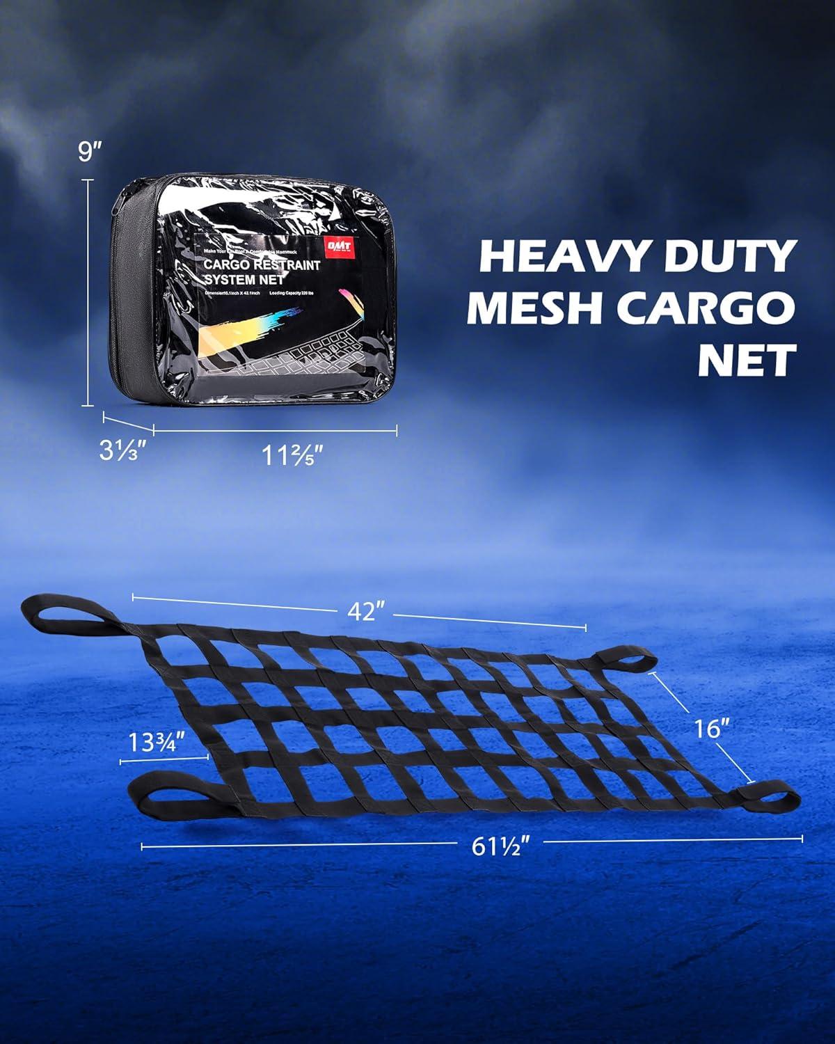 imageOrion Motor Tech Mesh Cargo Net 2 Pack Rooftop Hammock Compatible with 19872022 Jeep Wrangler YJ TJ JK JL ampamp Gladiator JT Jeep Wrangler Hammock Top Netting 4Door and 2Door2 Pack