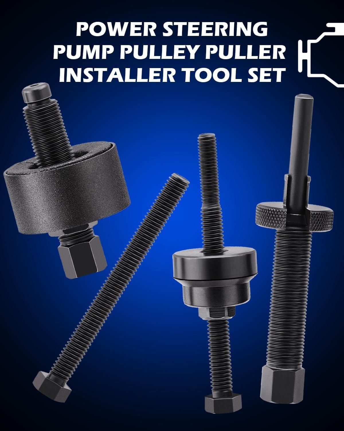 imageOrion Motor Tech Power Steering Pump Pulley PullerInstaller Tool Set Pump Pulley Remover Installer Tools Compatible with Ford GM and Chrysler VehiclesBlue