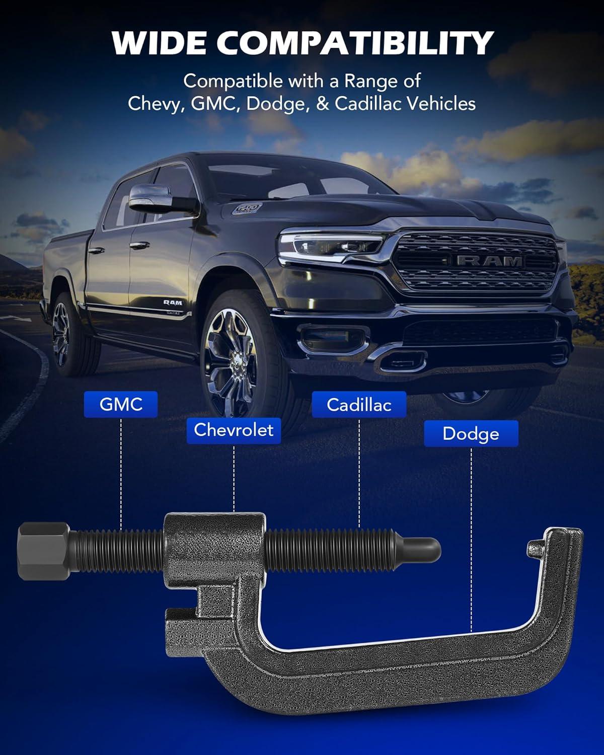 imageOrion Motor Tech Torsion Bar Unloading Tool Heavy Duty Torsion Key Tool with C Frame and 09quot Dia Threaded Rod Torsion Bar Tool Compatible with Chevy Silverado GMC Dodge Cadillac More
