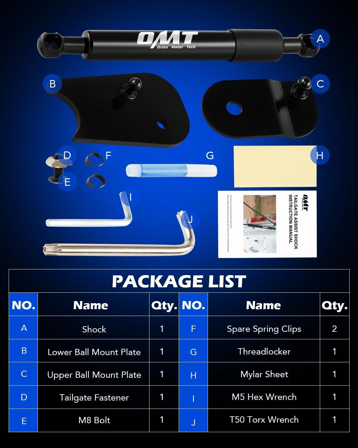 imageOrion Motor Tech Truck Tailgate Assist Pickup Tailgate Lift Assist Kit Compatible with 1997 1998 1999 2000 2001 2002 2003 Ford F150 1999 to 2016 F250 F350 Super Duty ampamp 2010 to 2016 F450 Super DutyOMT43207