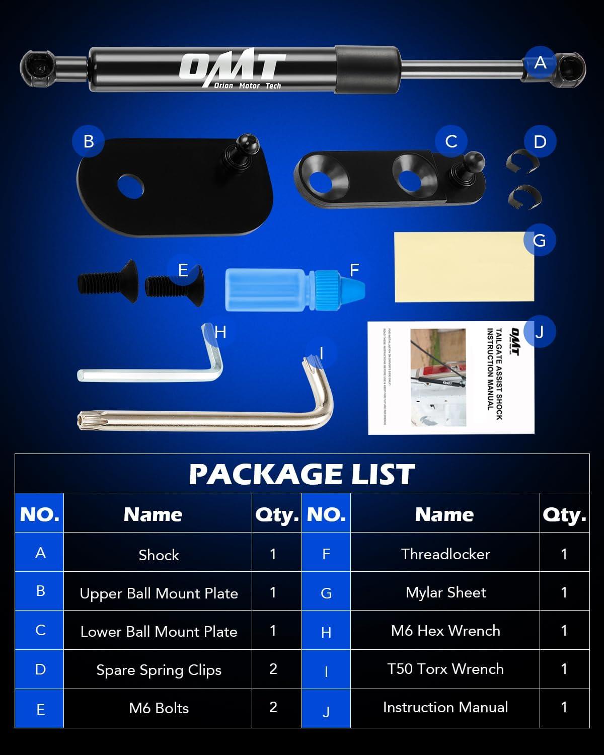 imageOrion Motor Tech Truck Tailgate Assist Pickup Tailgate Lift Assist Kit Compatible with 1997 1998 1999 2000 2001 2002 2003 Ford F150 1999 to 2016 F250 F350 Super Duty ampamp 2010 to 2016 F450 Super DutyOMT43206
