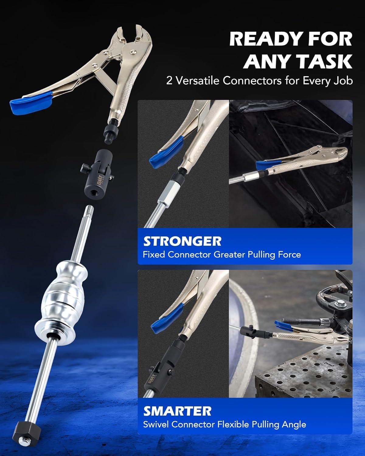 imageOrion Motor Tech Vise Grip Slide Hammer 98 in Locking Pliers 2 lb Slide Hammer with Quick Release Swivel Connector Locking Pliers Slide Hammer Set for Nail Bolt Pin Seal CV Axle Removal