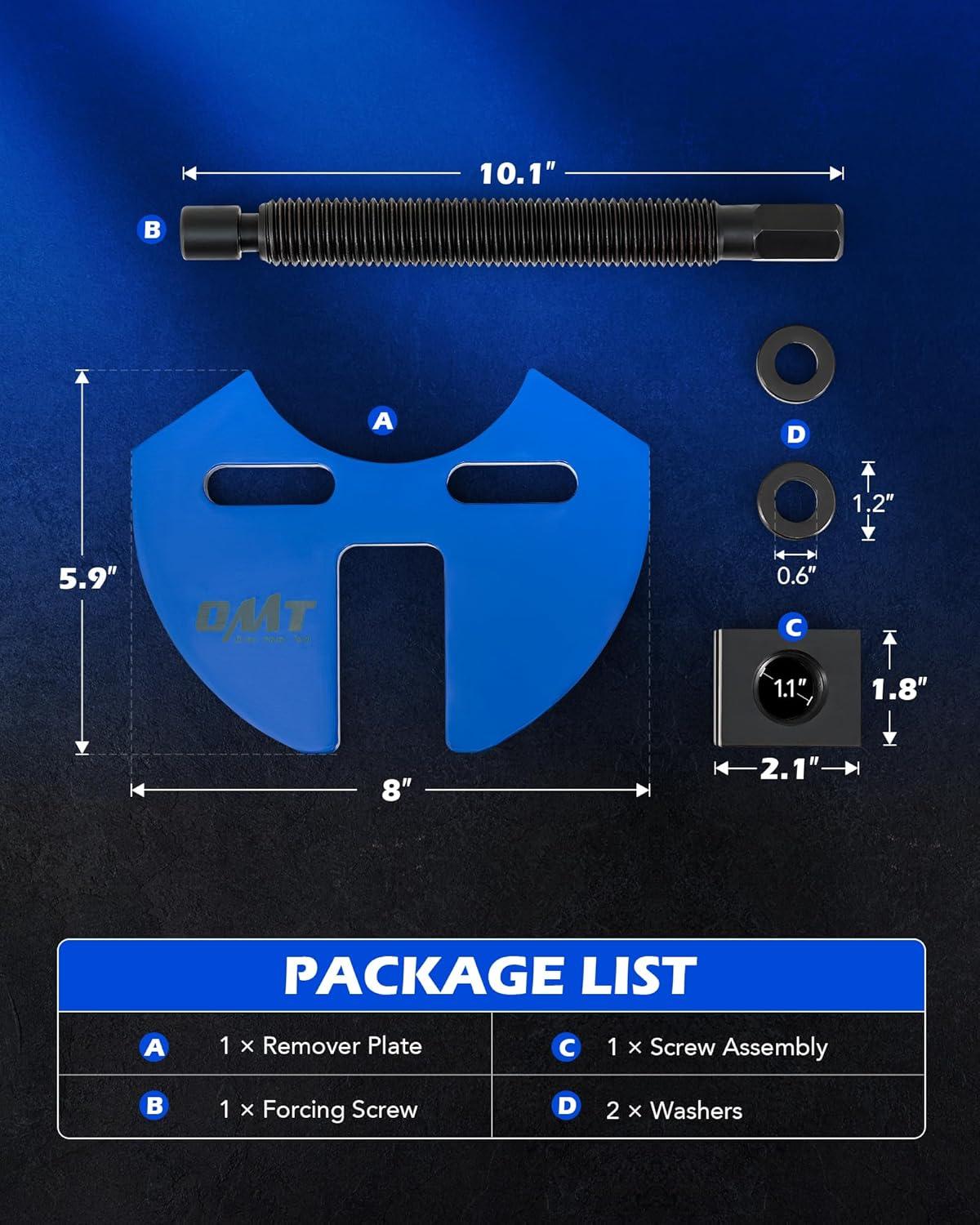 imageOrion Motor Tech Wheel Hub Removal Tool Kit Wheel Bearing Hub Remover Tool Set Compatible with 5 6 8 Lug Hub Assemblies on Cars and Trucks Wheel Hub Buster Puller with Carrying CaseWheel Hub Removal Tool
