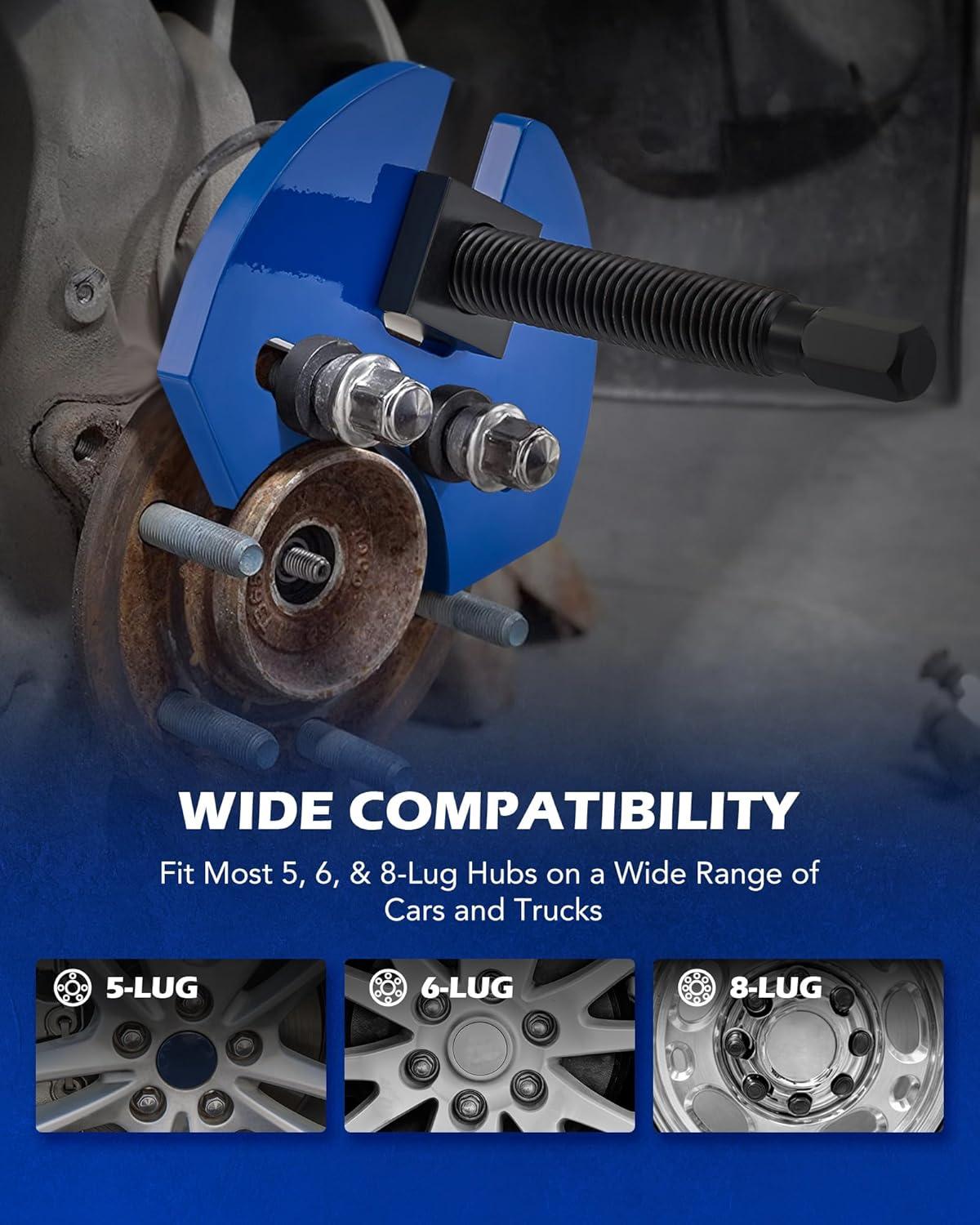 imageOrion Motor Tech Wheel Hub Removal Tool Kit Wheel Bearing Hub Remover Tool Set Compatible with 5 6 8 Lug Hub Assemblies on Cars and Trucks Wheel Hub Buster Puller with Carrying Case