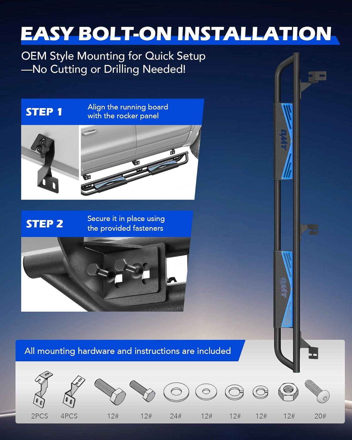 imageRunning Boards Compatible with Toyota Tacoma Double Cab 20052023 66quot Side Steps with Paintable Step Plates Heavy Duty Nerf Bar with TripleShield AntiCorrosion Technology Single Stair