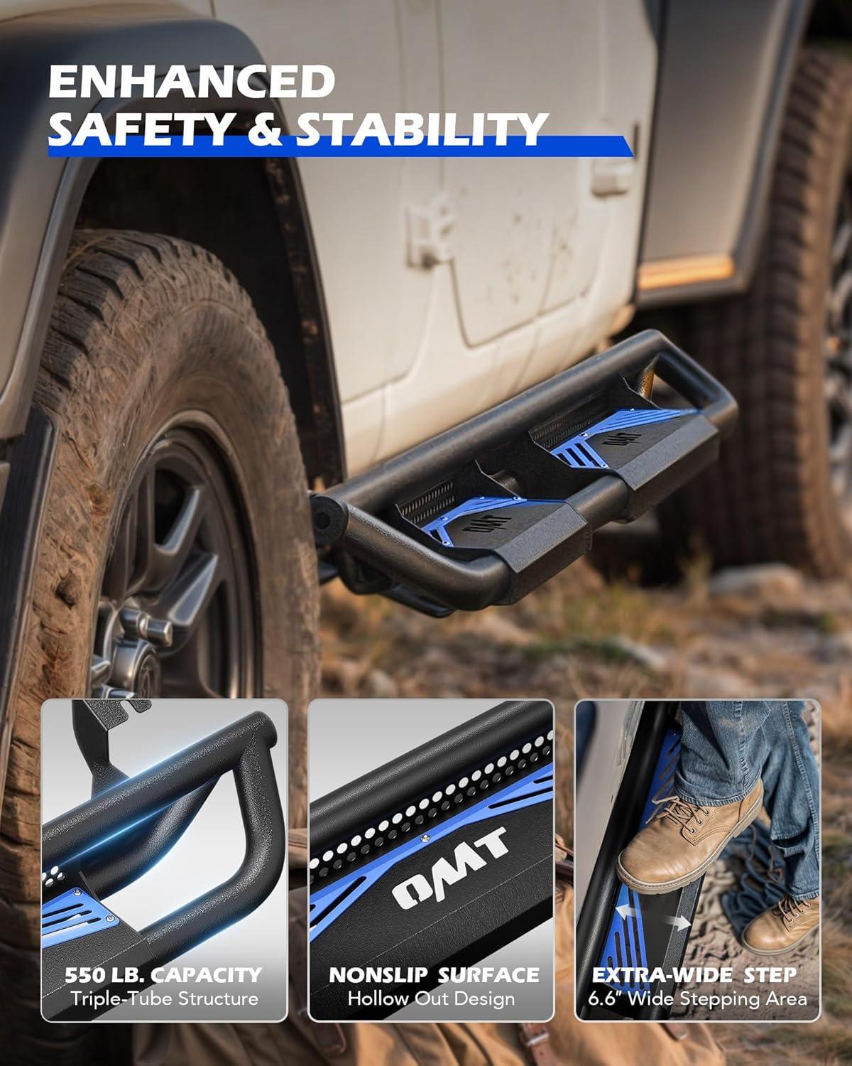 imageRunning Boards Compatible with Toyota Tacoma Double Cab 20052023 66quot Side Steps with Paintable Step Plates Heavy Duty Nerf Bar with TripleShield AntiCorrosion Technology Single Stair