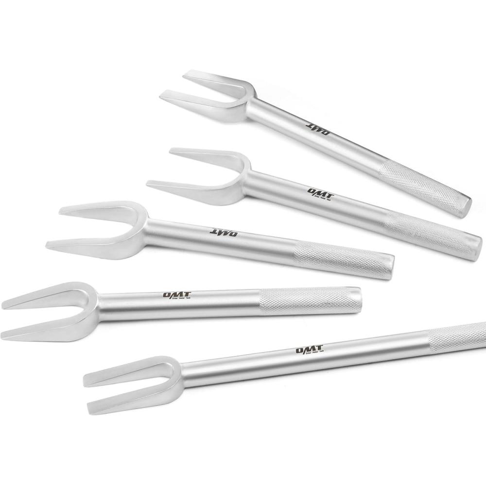imageOrion Motor Tech 5Piece Pickle Fork Tool Set Ball Joint Separator Pitman Arm Separator and Tie Rod Removal Tool Kit for Separating Ball Joints Tie Rods and Pitman Arms