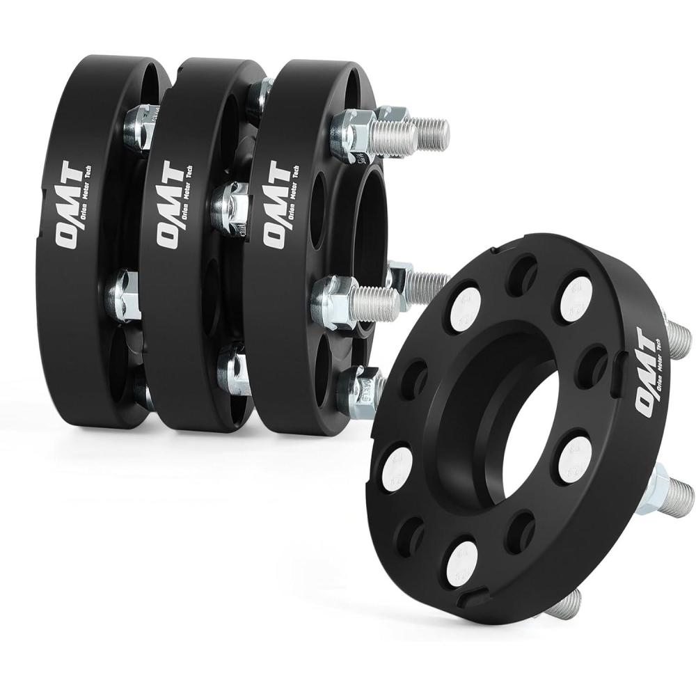 imageOrion Motor Tech 5x45 Hubcentric Wheel Spacers 1 inch 705mm Bore with M14x15 Studs Compatible with 20152022 Ford Mustang EcoBoost 20202022 Explorer 25mm Hub 5x1143 Wheel Spacer Kit Set of 4
